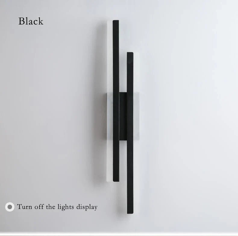 Lisslune | Modern LED Wall Lamp: Black/Gold Acrylic Room Decoration Light