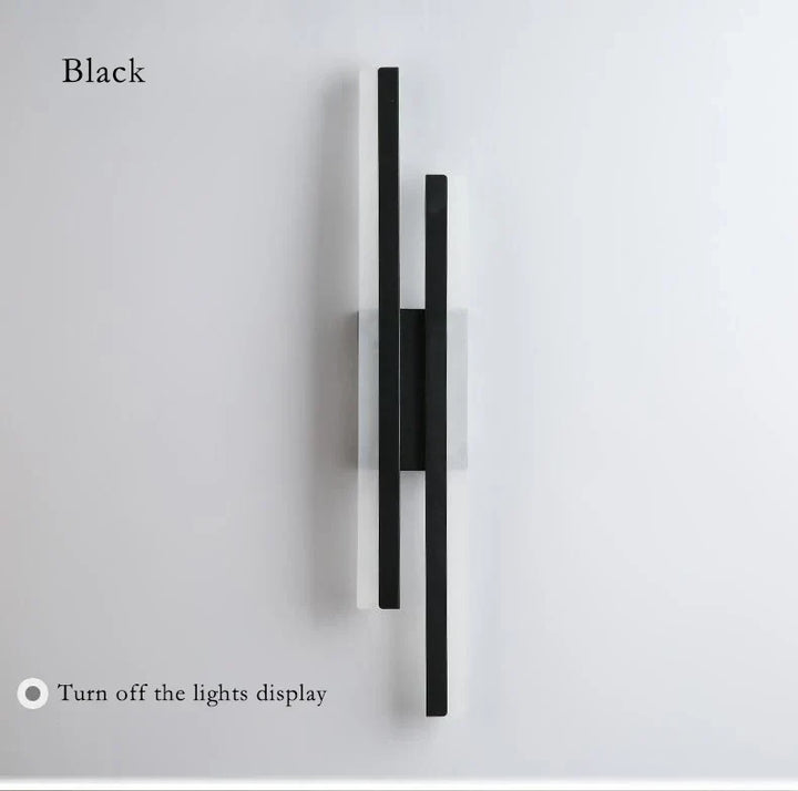 Lisslune | Modern LED Wall Lamp: Black/Gold Acrylic Room Decoration Light