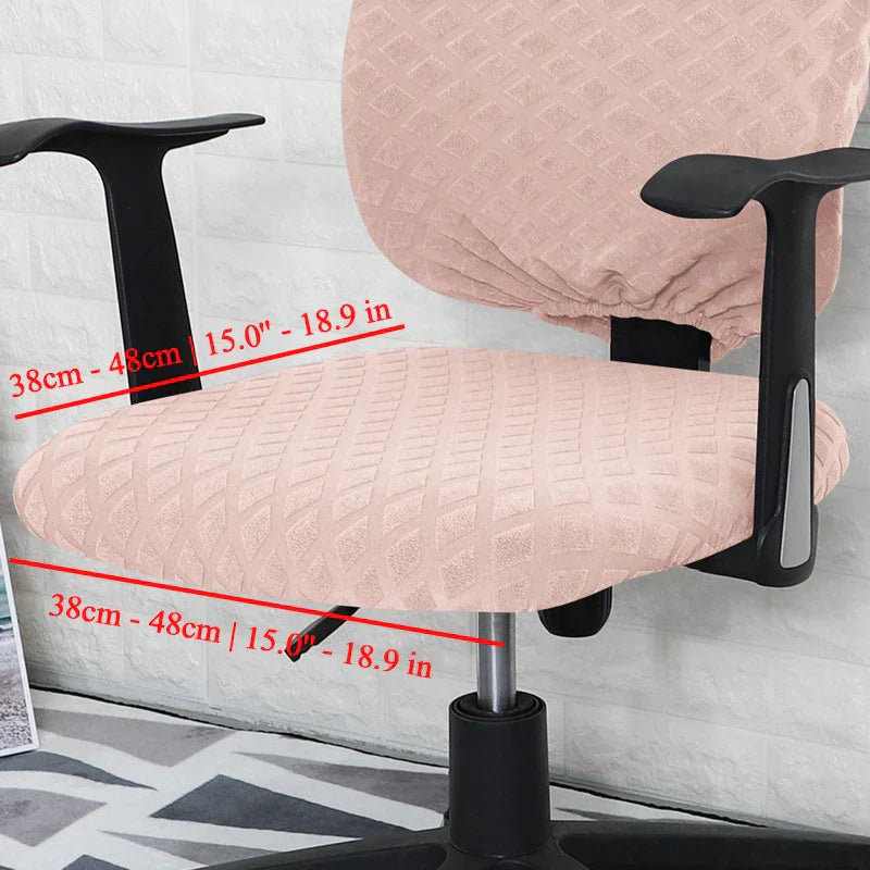 Lisslune | Spandex elastic office chair cover Jacquard seat covers pineapple mesh fleece protective cover elastic computer seat protector