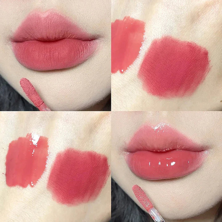 Rynx | Double Head Lip Lacquer Mirror Gel Lipstick Matte Fog Lip Mud Long-lasting Moisturizing Lip Gloss Tint Korea Makeup Women Cosmetics