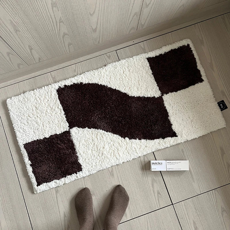 Rynx | Tufting geometric bedroom rug rug bedside living room floor seat cushion bathroom mat doormat aesthetic home office decor 50x100cm