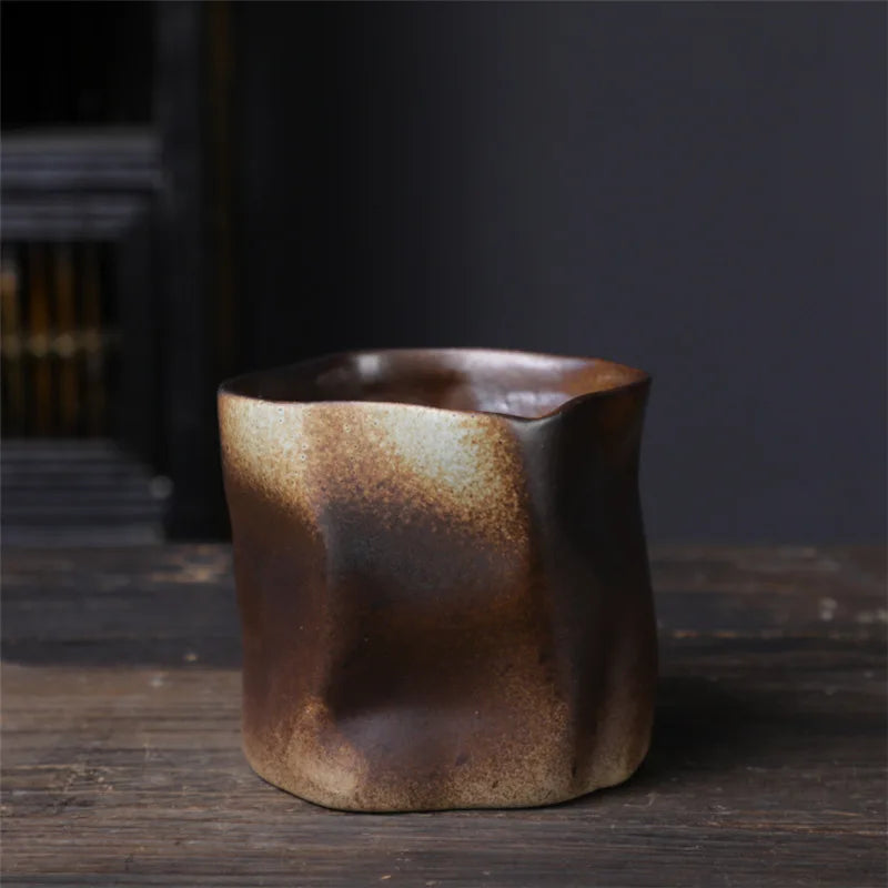 Lisslune | Irregular twisted shape cup 9.47 ounces/280 ml ceramic coffee tea cup without handle polychromatic creative ceramic mugs coffee mugs retro