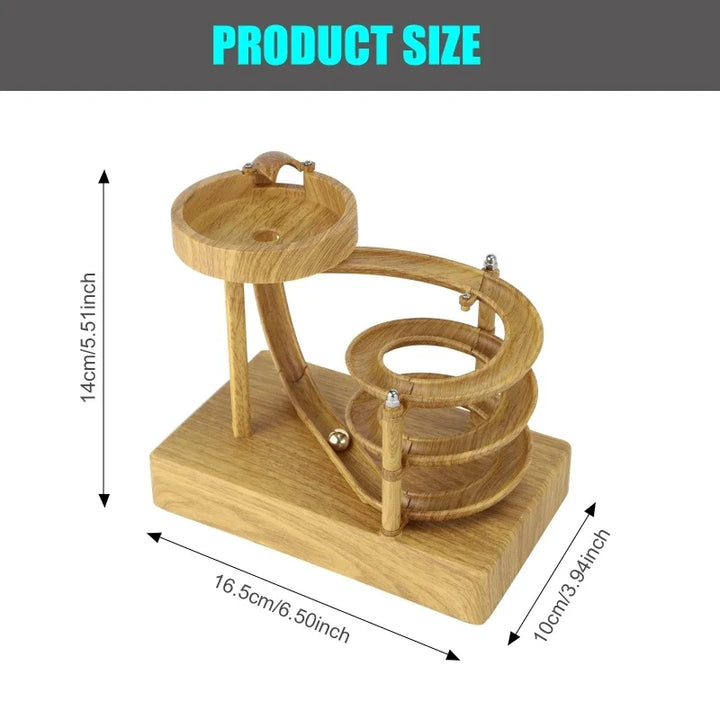 Lisslune | Wooden Perpetual Spiral Motion Kinetic Ball Roller Science Toy