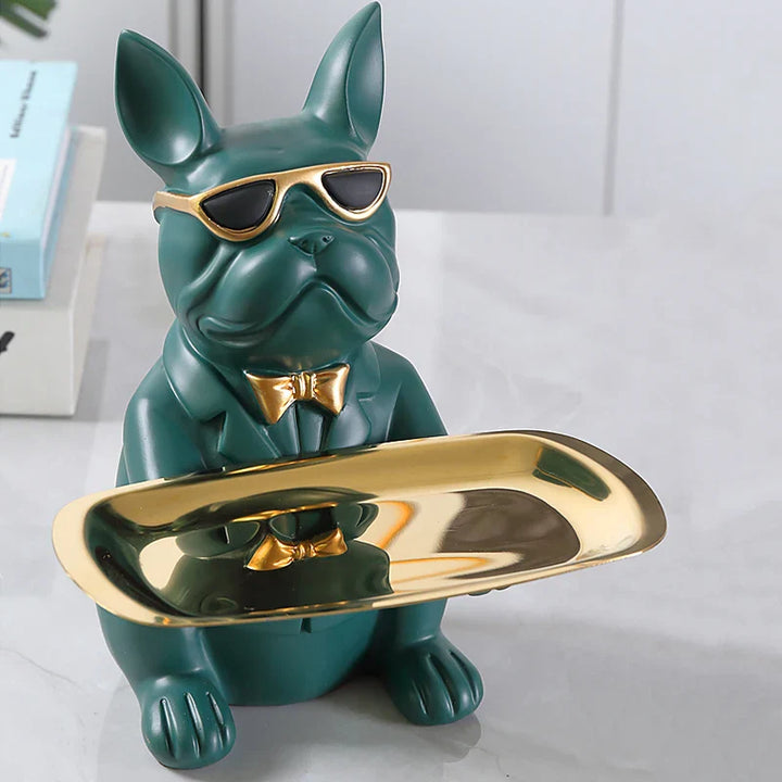 Lisslune | French Bulldog Figurine with Tray for Stylish Decoration