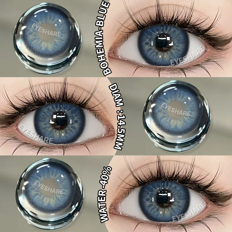 Rynx | New Lenses 1 Pair Colored Lenses for Eyes Green Contact Lenses Fashion Blue Eye Lenses Annual Gray Contact Lenses