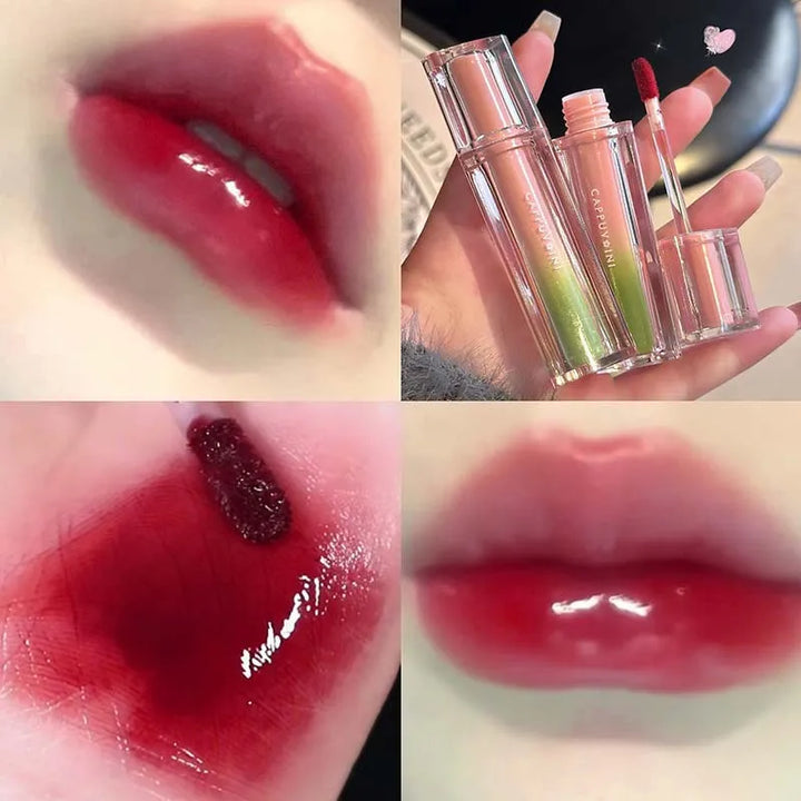 Lisslune | Ice Jelly Glossy Lip Glaze Feuchtigkeitsspendender Glas Lippen Wasser Licht Lippenstift Rose Beere Glasiert Spiegel Lippen Glanz Langanhaltendes Make-up