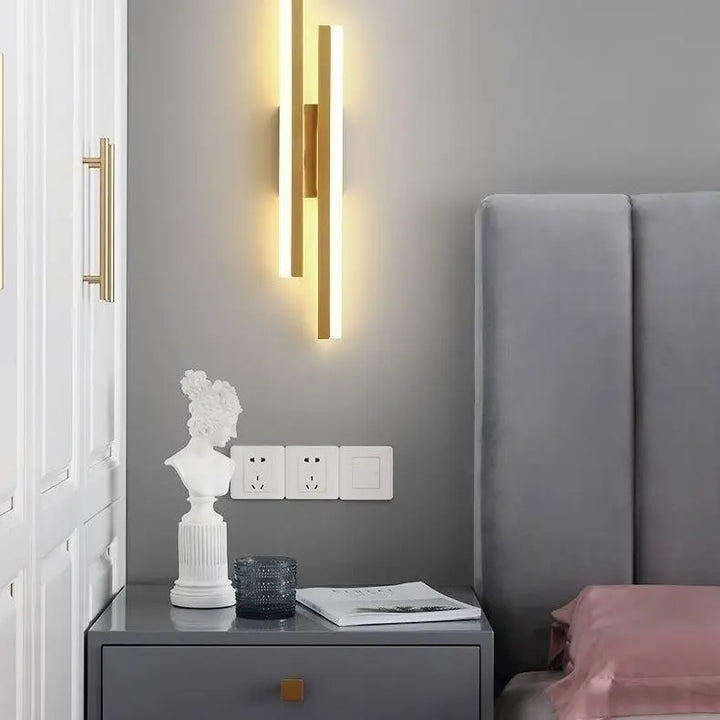 Lisslune | Modern LED Wall Lamp: Black/Gold Acrylic Room Decoration Light