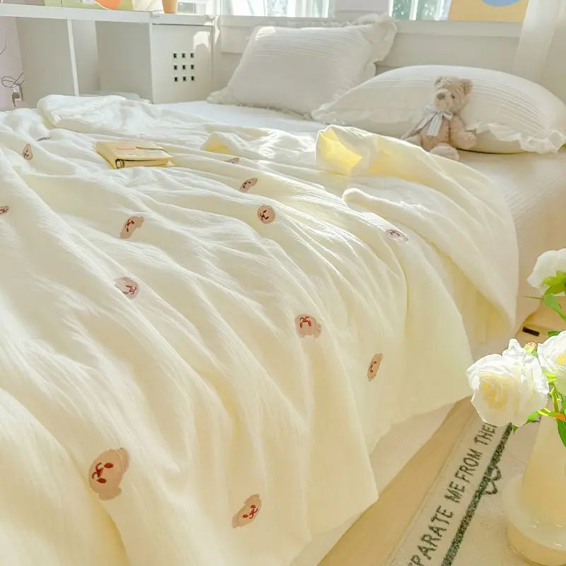Rynx Super Soft Double Layer Yarn Summer Blanket Skin-Friendly Breathable Lightweight Blanket for Kids Adults Comforter Summer Blankets