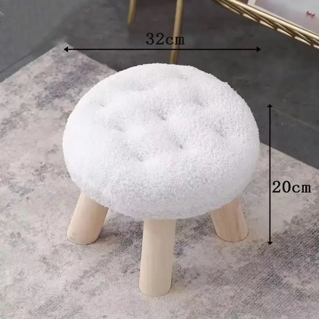 Rynx | Cookie small stool soft seat girls heart bedroom solid wood bench living room children's shoe changing stool furniture