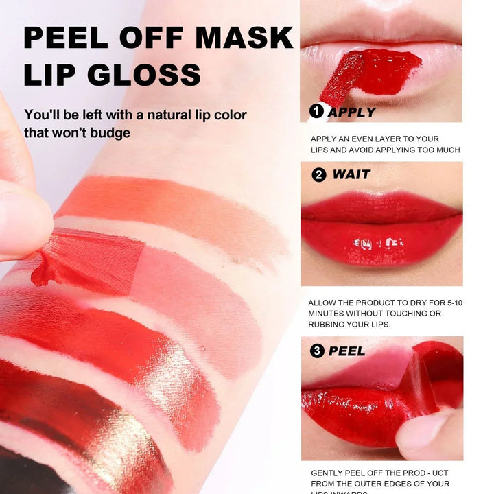 Rynx | Peel-Off Tattoo Mask Lip Gloss Lipstick Waterproof Long-Lasting Matte Lip Tint Red Brown Contour Tear-Off Lip Stain Cosmetics