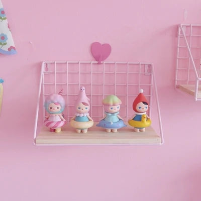 Rynx | Pink Wall Shelves perforation-free Bedroom Decoration simple Flower Stand wall-mounted Room Divider One-Word Shelf space-saving