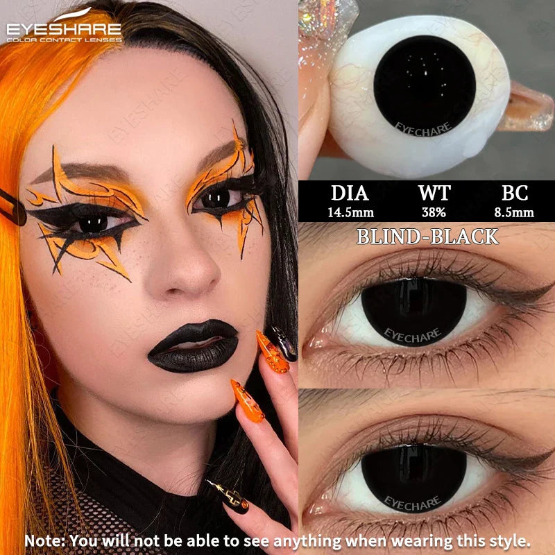 Rynx | 2pcs Halloween White Contact Lenses Anime Color Cosplay Black Lenses Crazy Red Beauty Makeup Lens Multicolor Lens