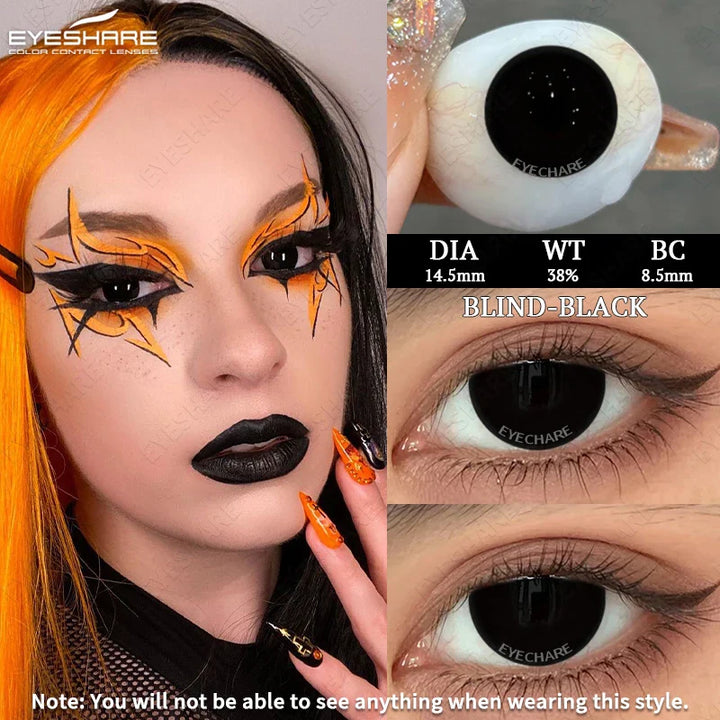 Rynx | 2pcs Halloween White Contact Lenses Anime Color Cosplay Black Lenses Crazy Red Beauty Makeup Lens Multicolor Lens