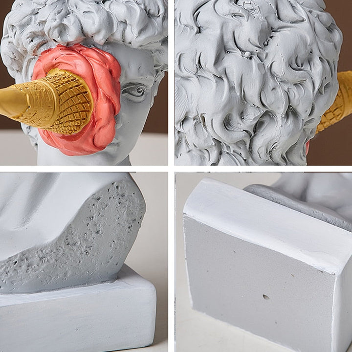 Lisslune | David Figurine with Ice Cream Home Decoration Sculpture