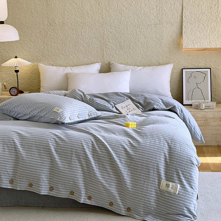 Rynx | 100% Cotton Duvet Cover Stripes Bedspread Skin-friendly Bedding Comforter Cover High-quality Duvet Cover duvet cover