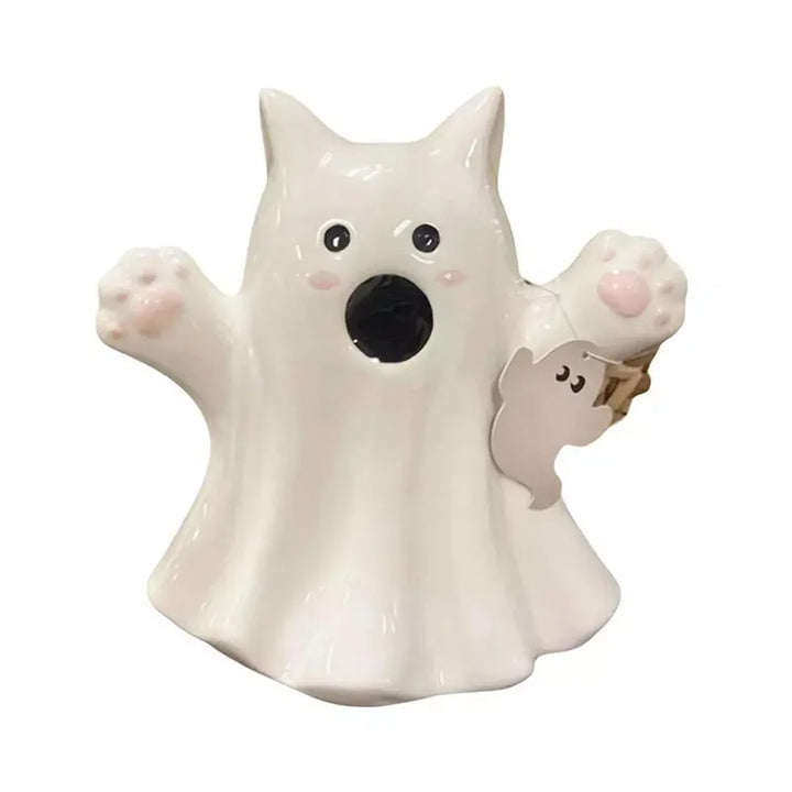 Rynx | Halloween Ghost Ornament Creative Pumpkin Bat Cat Bow Style Resin Ornament Home Living Room Bedroom Office Desk Decoration