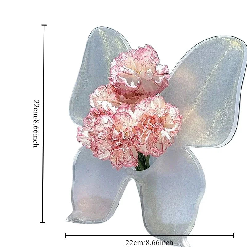 Lisslune | Artistic Butterfly Clear Flower Vase