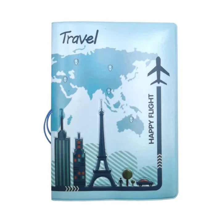 Lisslune | Chic 3D Printed Passport Holder with Card Slots and Synthetic Leather Texture