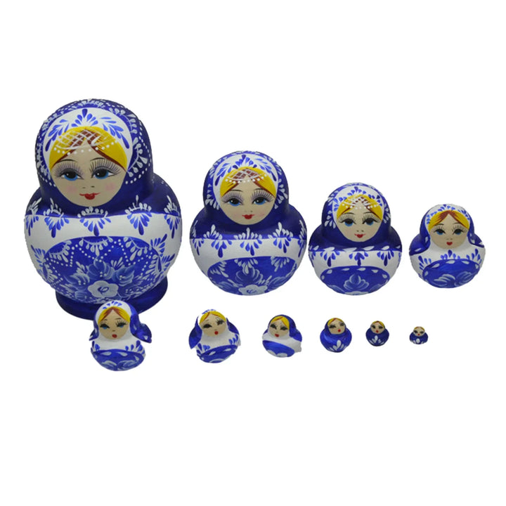 Lisslune | 10 pieces/set wooden Russian matryoshka dolls