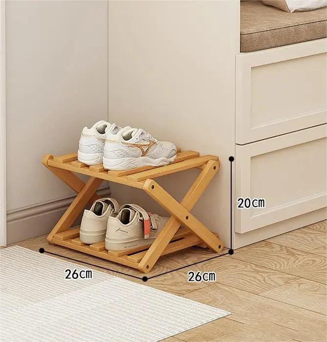 Lisslune | Elegant expandable shoe rack made of bamboo with customizable shelf options