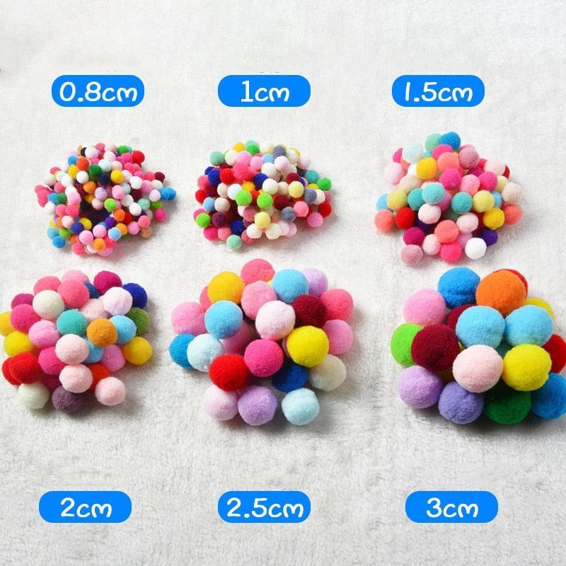 Lisslune | Colorful Spandex Pompom Craft Kit for Creative Projects