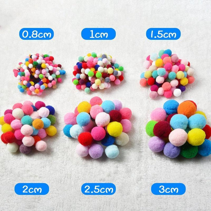 Lisslune | Colorful Spandex Pompom Craft Kit for Creative Projects