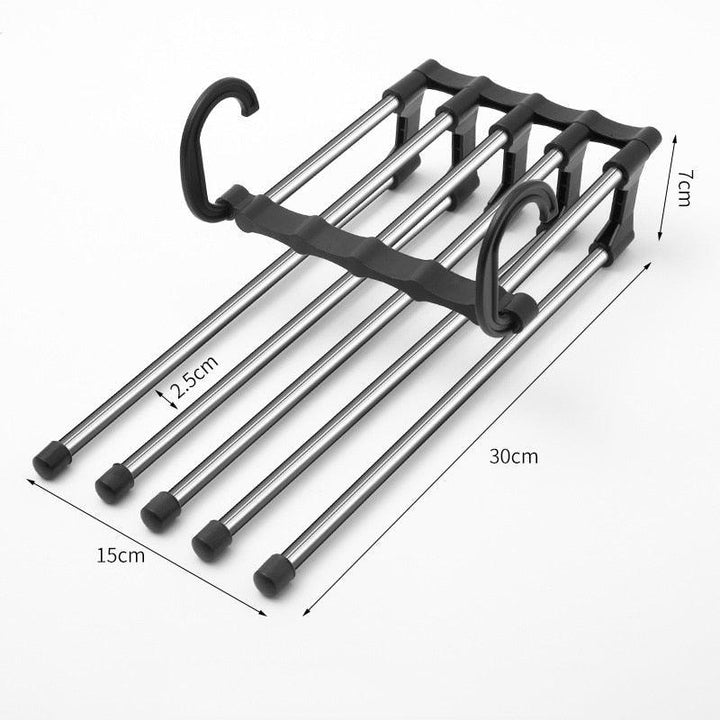 Lisslune | Versatile 5-in-1 telescopic organizer made of stainless steel for pants in the wardrobe