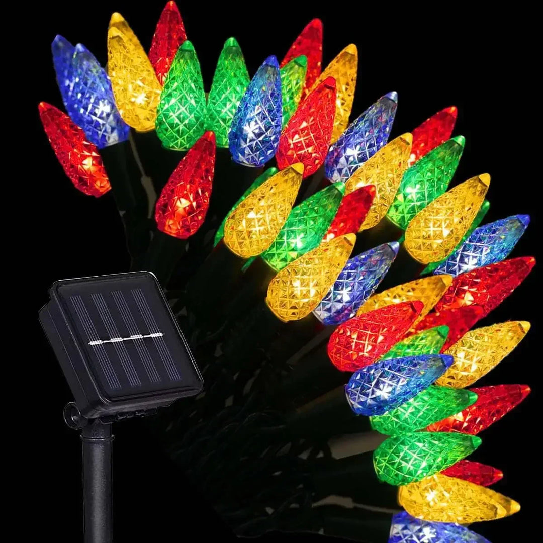 Lisslune | GlowLume Solar Powered C6 String Lights – Create A Magical Outdoor Decoration