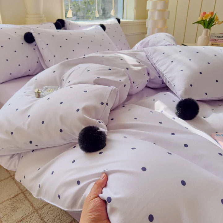 Rynx | Simple Style Bedding Set Skin-Friendly Bedding Set Girl's Room Bedding Cute Duvet Cover Pillowcase with Bed Sheet duvet set