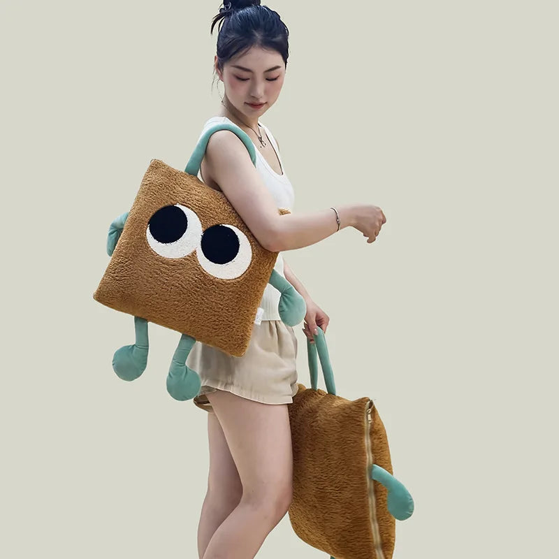 Lisslune | Cute Monster Portable Soft Throw Pillow Blanket