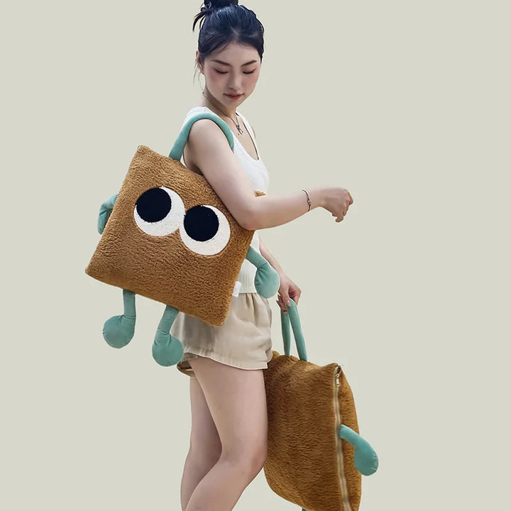 Lisslune | Cute Monster Portable Soft Throw Pillow Blanket