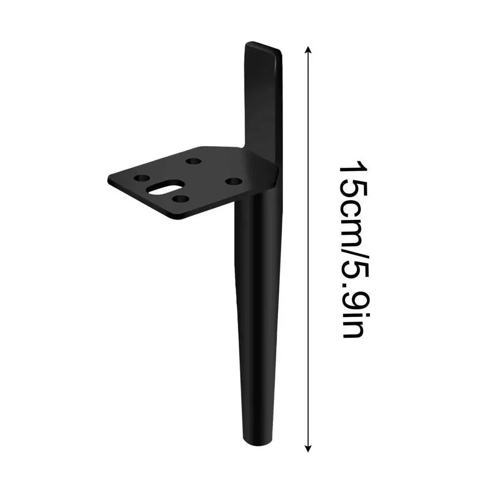 Lisslune | Modern gold and black steel adjustable furniture legs - Set of 4 with rubber feet