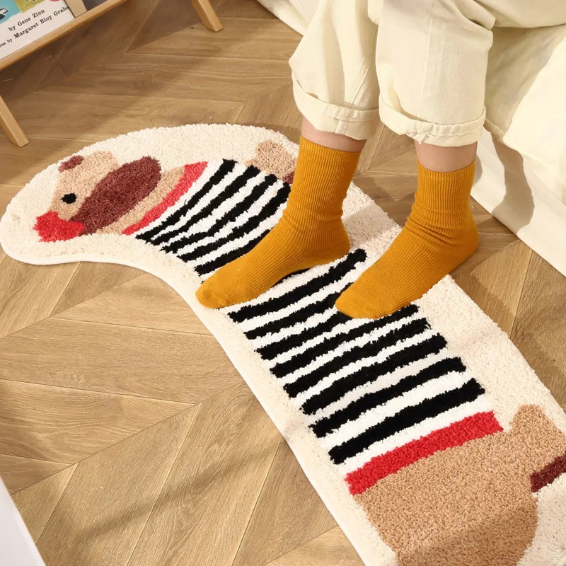 Rynx | Long Tufting Dog Bedroom Mat Soft Cartoon Animal Rug Bathroom Rug Living Room Floor Mat Doormat Aesthetic Home Decor