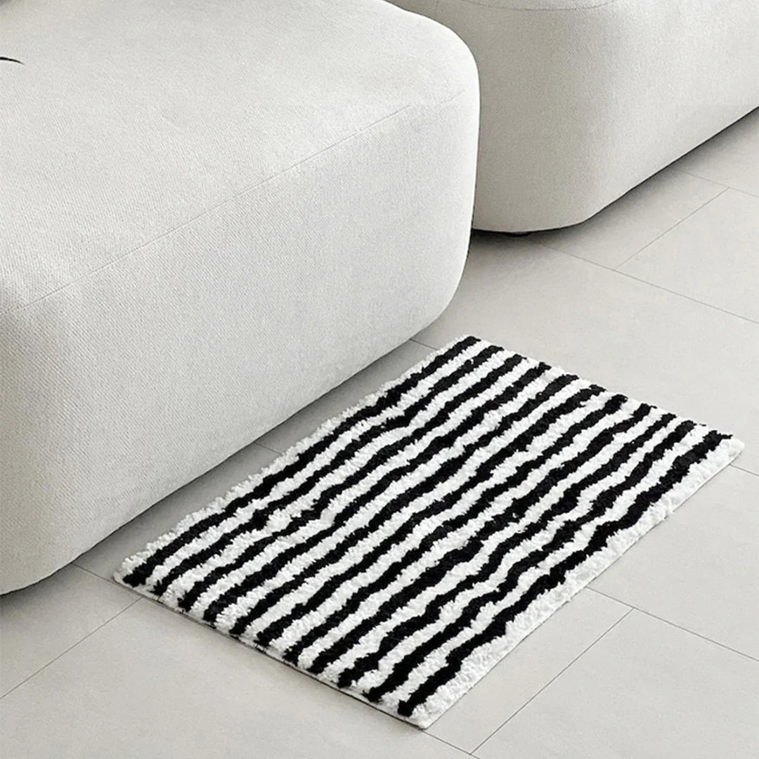 Rynx | Tufting Stripe Bathroom Mat Bedroom Carpet Soft Fluffy Geometric Bath Mat Bed Mat Carpet Non-Slip Underlay Home Decor 40x70cm