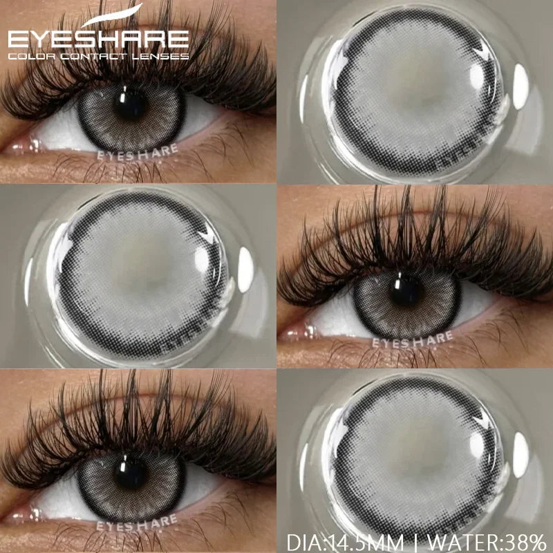 Rynx | 1 pair of contact lenses with prescription in natural color, myopic lenses, green contact lenses, fashionable brown lenses, gray pupils