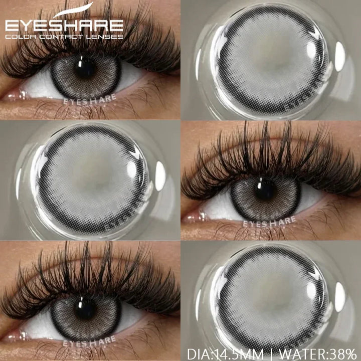 Rynx | 1 pair of contact lenses with prescription in natural color, myopic lenses, green contact lenses, fashionable brown lenses, gray pupils
