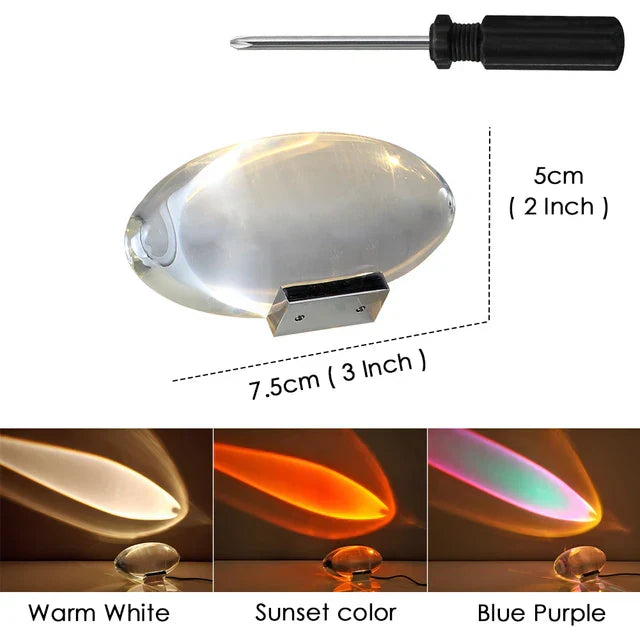 Lisslune | Crystal LED Table Lamp "Eye of the Sky" – Italian Designer Nightstand Projector Lamp for Living and Bedroom Decoration