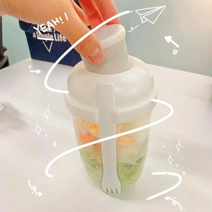 Lisslune | Portable Built-in Fork Mini Salad Cup
