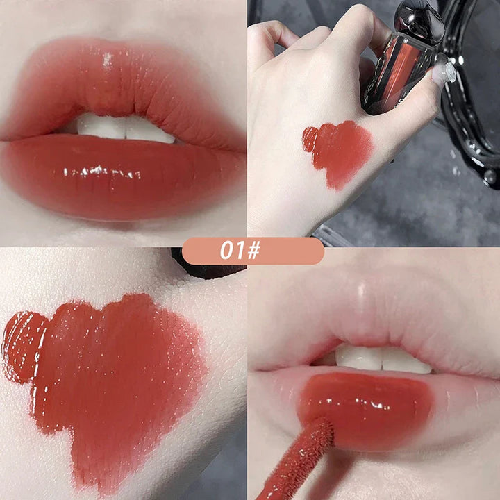 Rynx | Dark Purple Lipgloss Water Light long-lasting clear moisturizing Mirror Pink Peach Lip Tint non-sticky Cup liquid lipstick Makeup