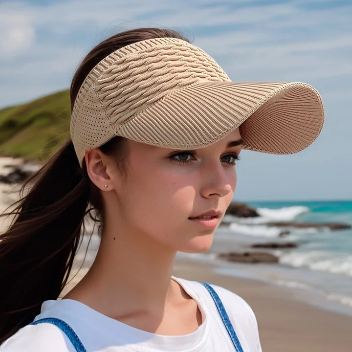 Rynx | 1pc Women's Anti-UV Sun Hats Breathable Adjustable Blank Top Visor Caps for Tennis Golf Running Travel Beach Sports Outdoor Hat