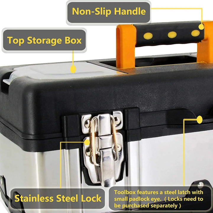 Lisslune | Heavy-Duty Stainless Steel Tool Storage Box for Professionals