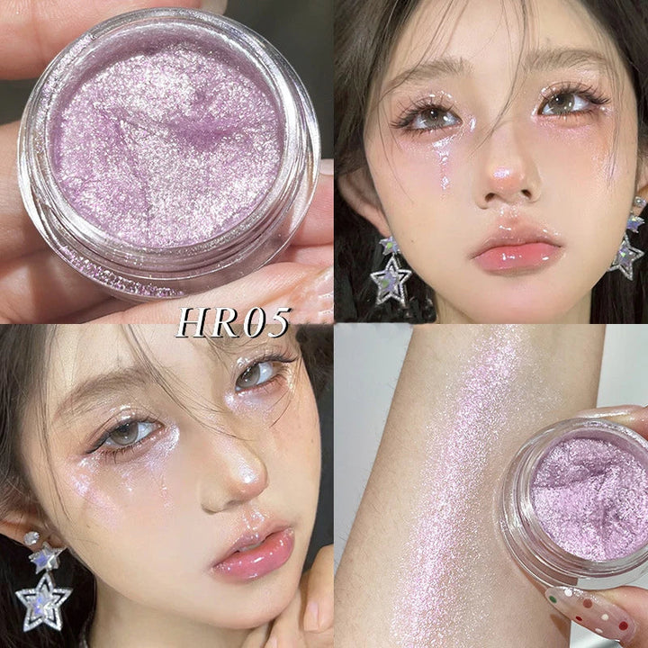 Rynx | Highlighter Gel Eyeshadow Brightening Purple Apricot Powder Shine Water Light Contour Face Body Eyes Illuminator Makeup