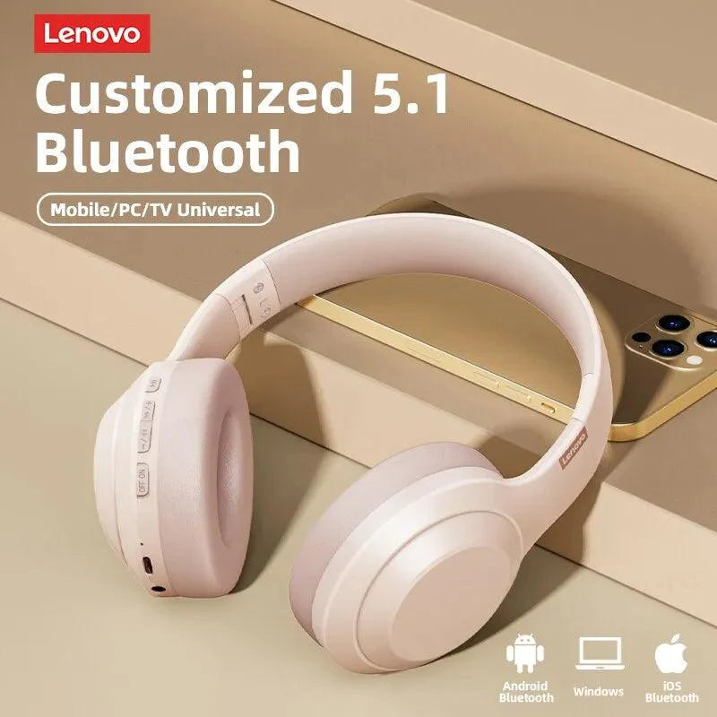 Lisslune | Lenovo TH10 Wireless ANC Stereo Headphones with Powerful Bass and Sweat-Resistant Design