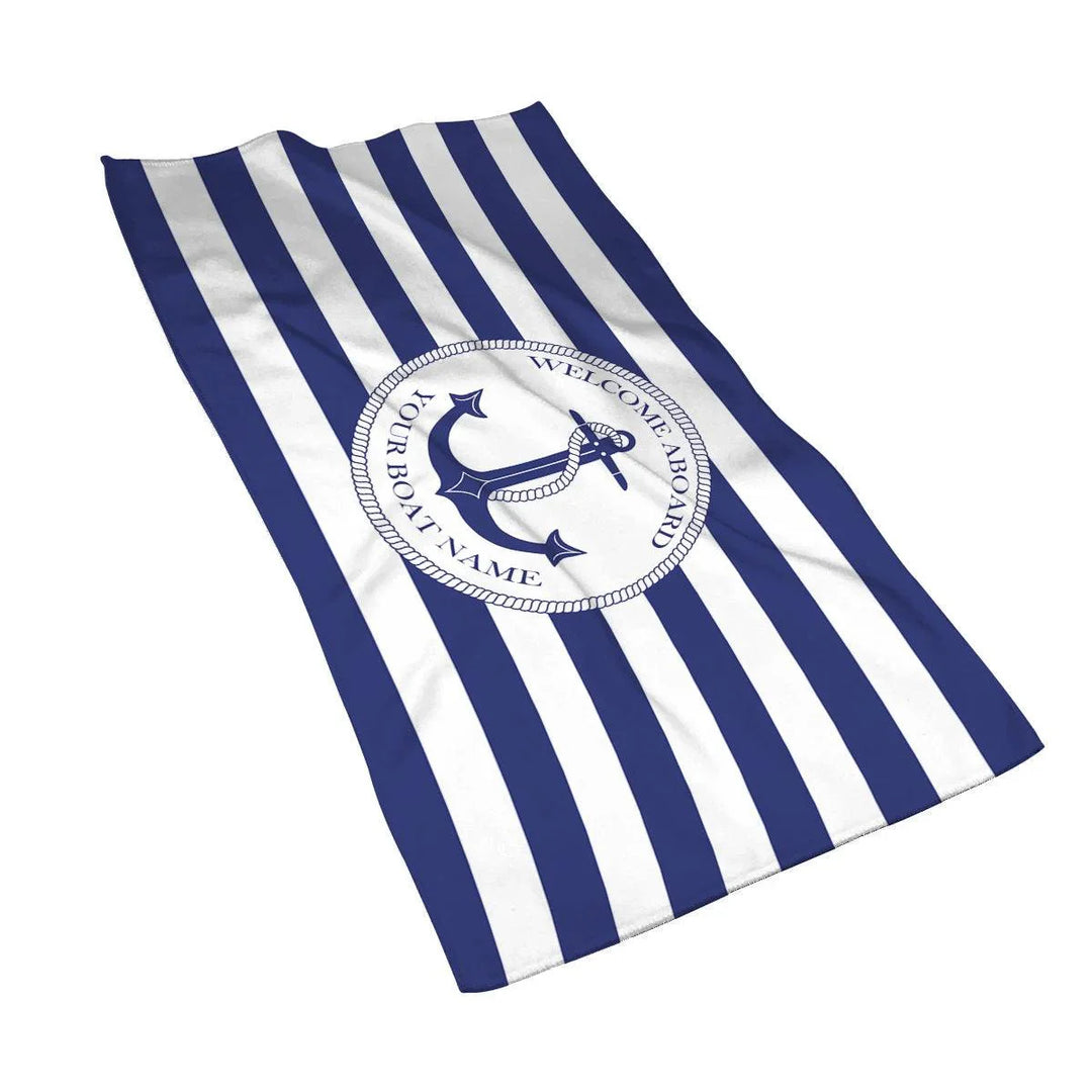 Lisslune | Stylish Adjustable Dark Blue Nautical Microfiber Towel Set - Luxury Redefined for Every Occasion
