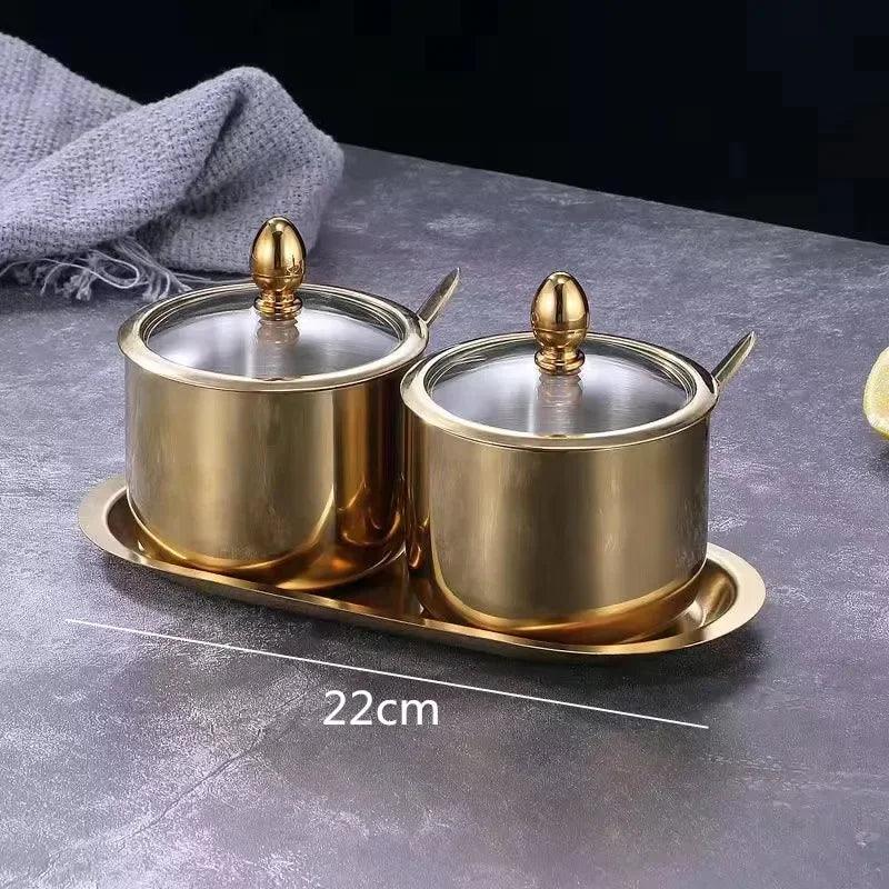 Lisslune | Elegant stainless steel spice set with wasabi bowl - Ideal for hotpot, dips and more