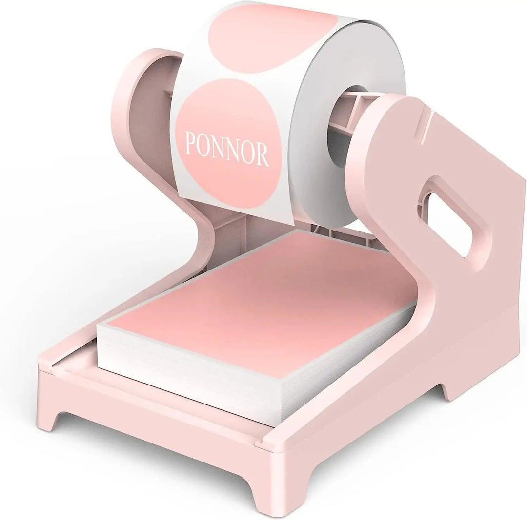 Lisslune | Chic Pink Label Printer Stand - Elegant and Space-Saving Organizer