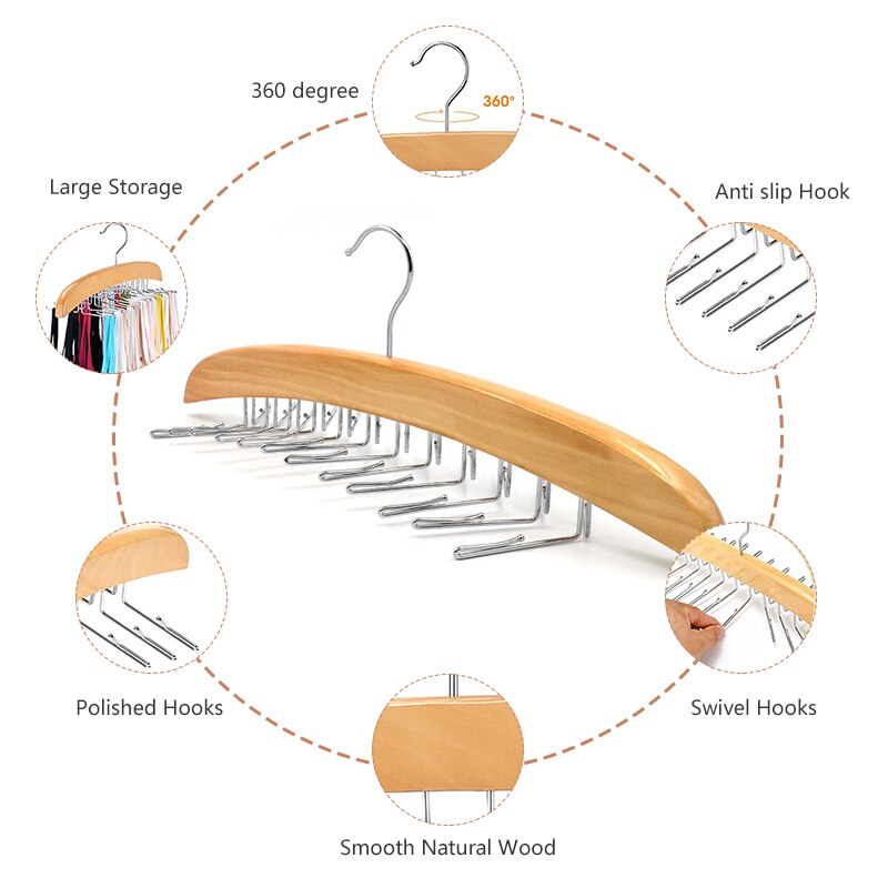 Lisslune | Wooden Space Saving Multi Organizer Hanger