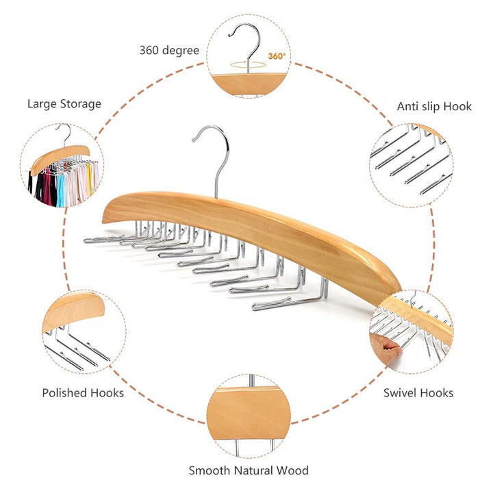 Lisslune | Wooden Space Saving Multi Organizer Hanger