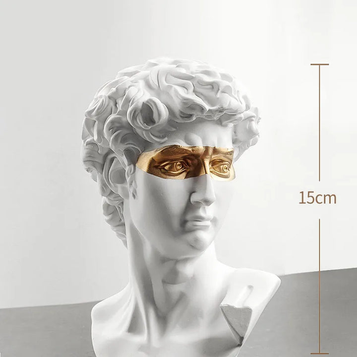 Lisslune | Statues for decoration, 15 cm, David, coffee table, home decoration, ornaments, bust of a room made of plaster, white resin, decorative art sculpture