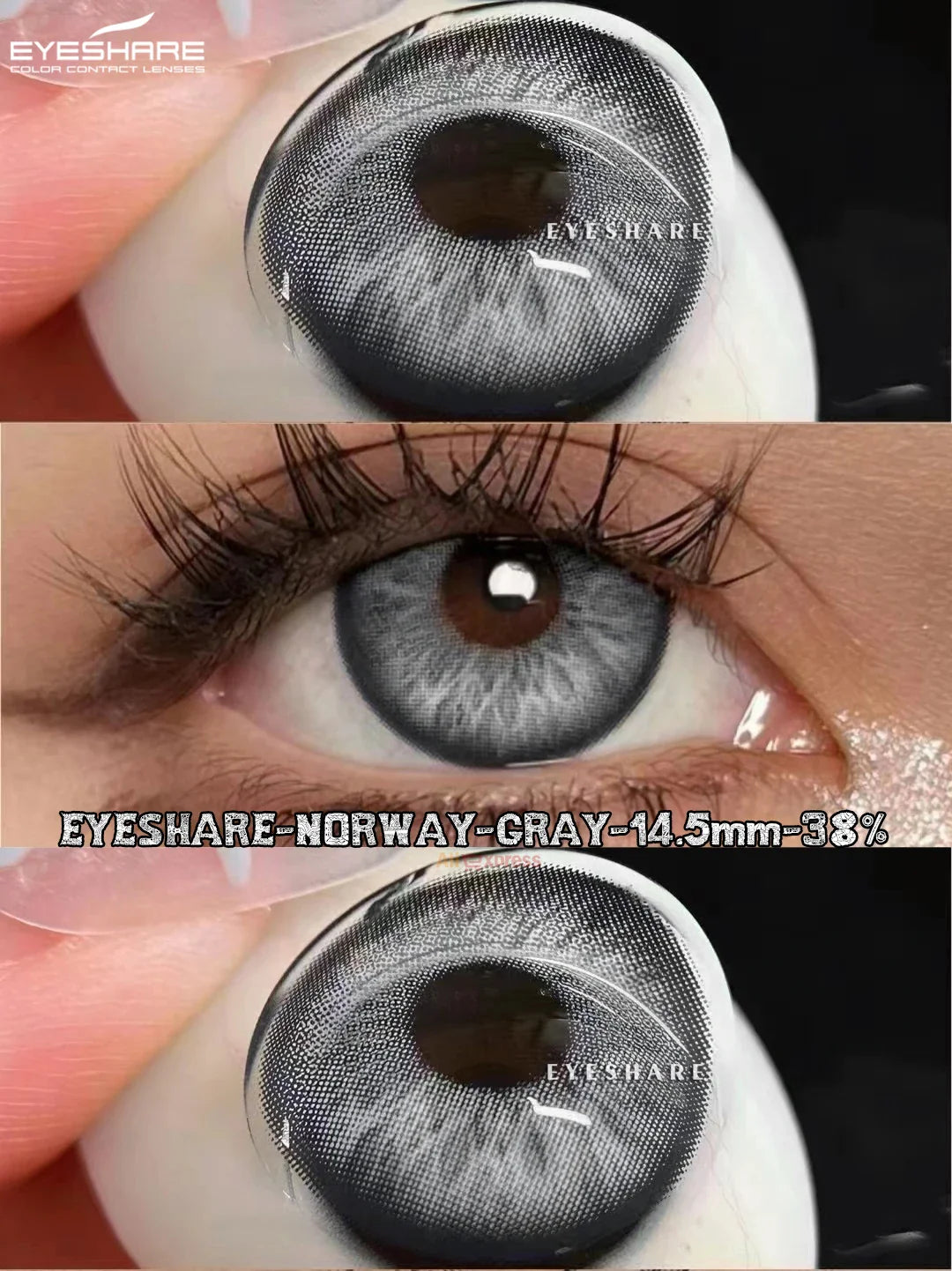 Rynx | 2pcs Color Contact Lenses Gray Soft Contact Naturally Cosmetic Color Lenses Blue Beautiful Pupils Annual Use